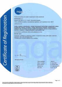 Certifikát ISO 9001_NQA_ICZ Slovakia