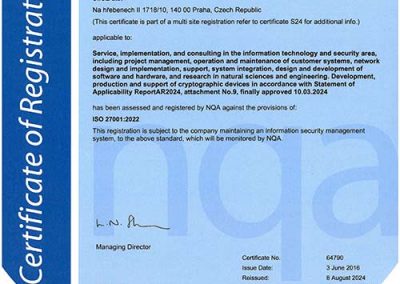 Certificate ISO 27001 en